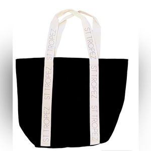 St. Tropez Black Canvas Tote NWOT